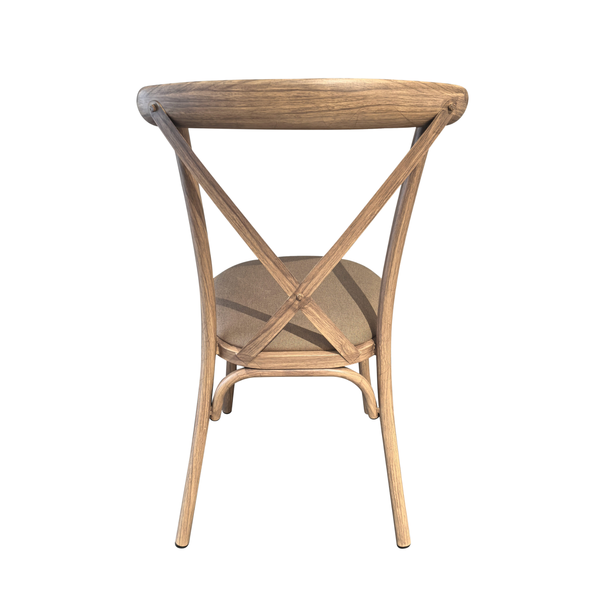 Metal Crossback Stacking Event Chair with Attached Cushion – Elegant & Durable Design