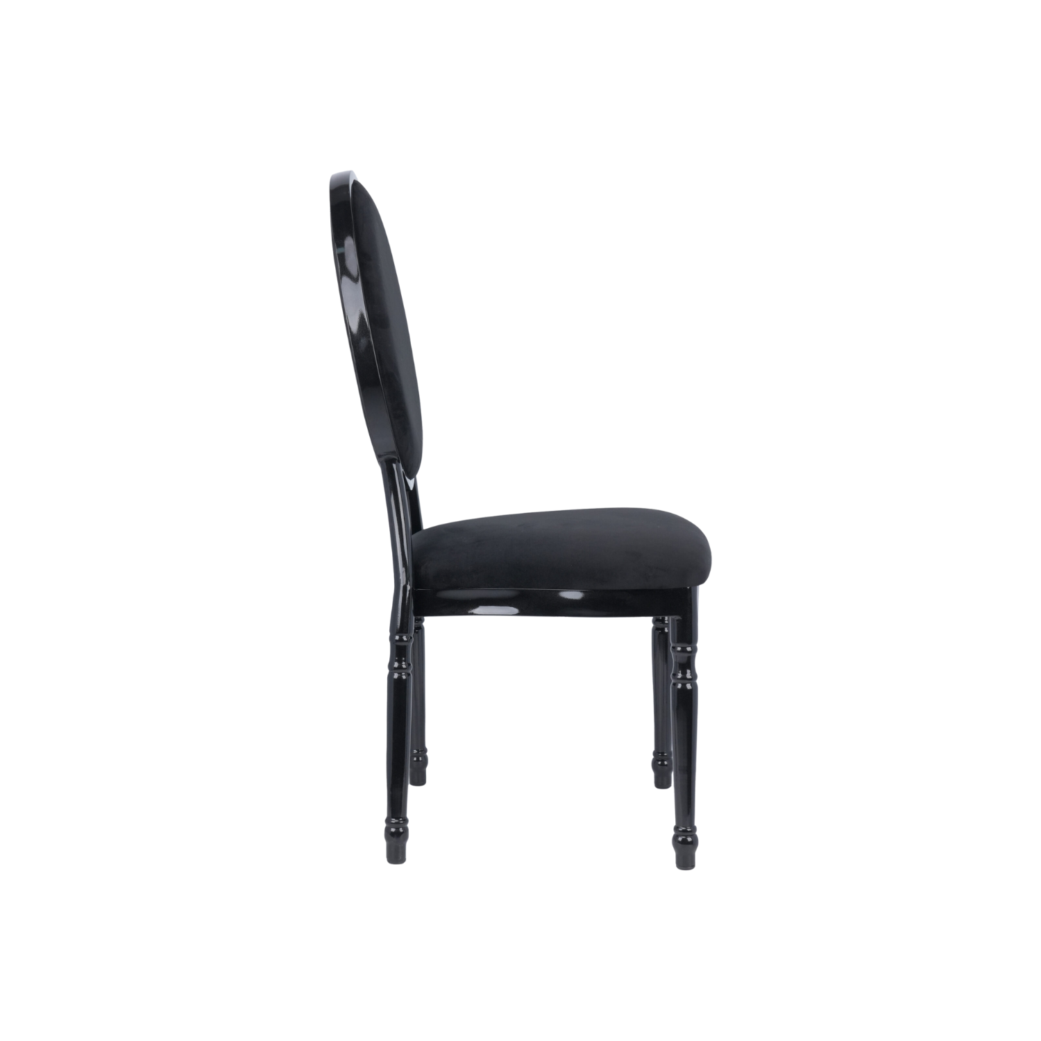 Luxe Velvet Round Back Stacking Chair - Black