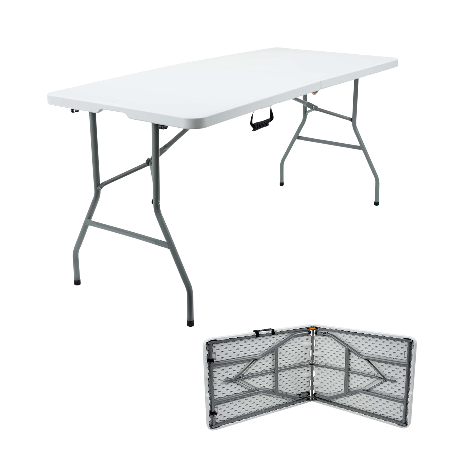 6ft Rectangular Folding Banquet Table – Heavy Duty Plastic & Steel Frame (180×75 cm)