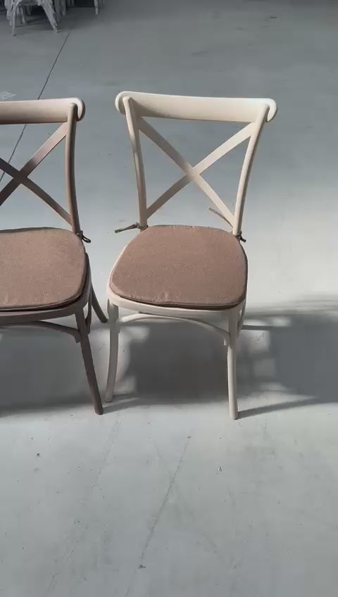 The Elmwood Polypropylene Crossback Caffe Stacking Chair - White