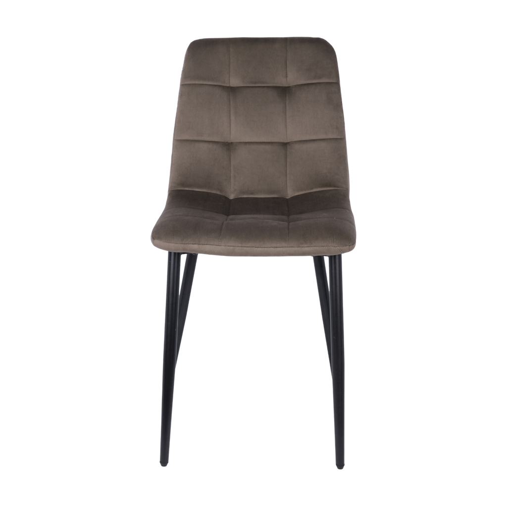 Velvet Dining Chair with Metal Legs Taupe Brown