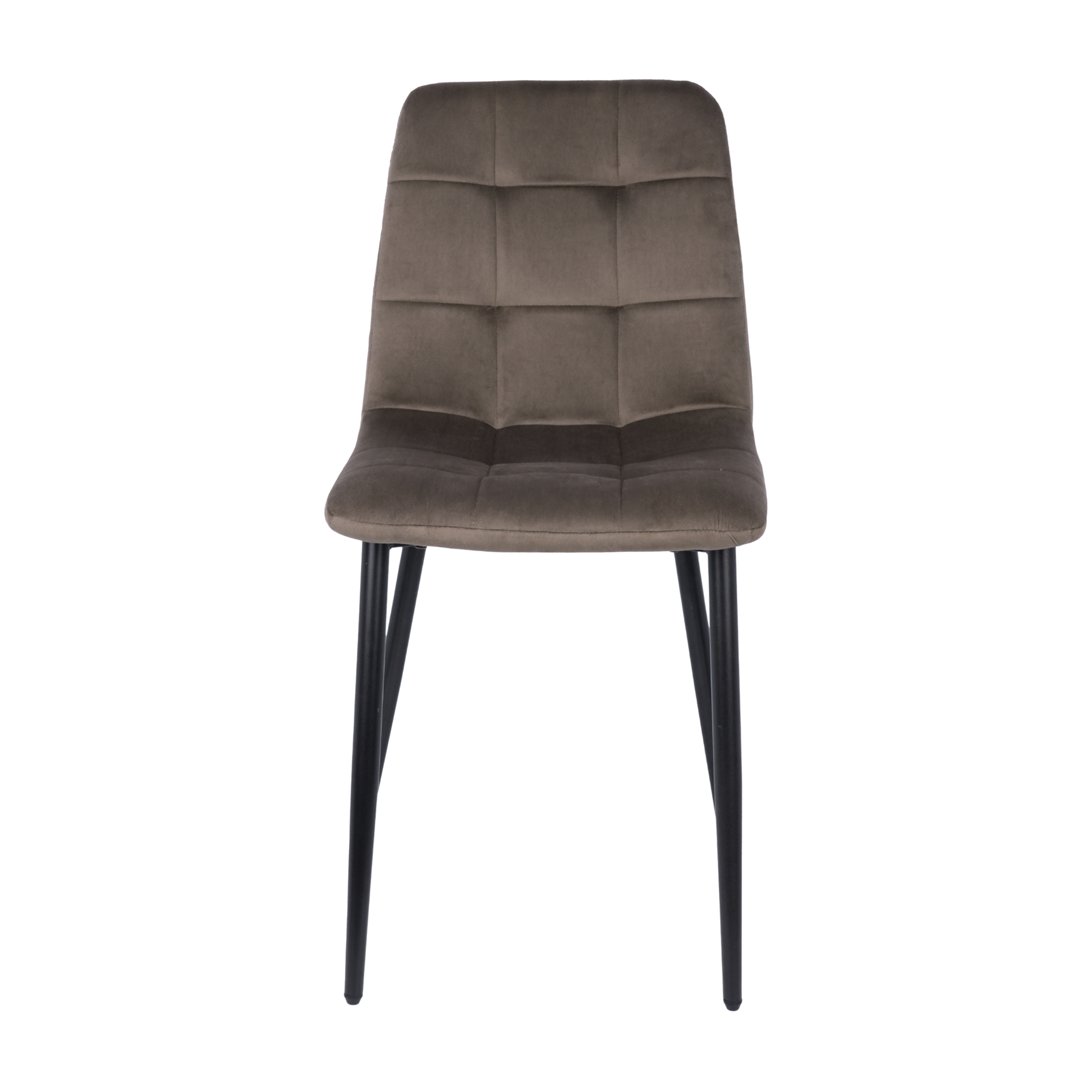 Velvet Dining Chair with Metal Legs Taupe Brown
