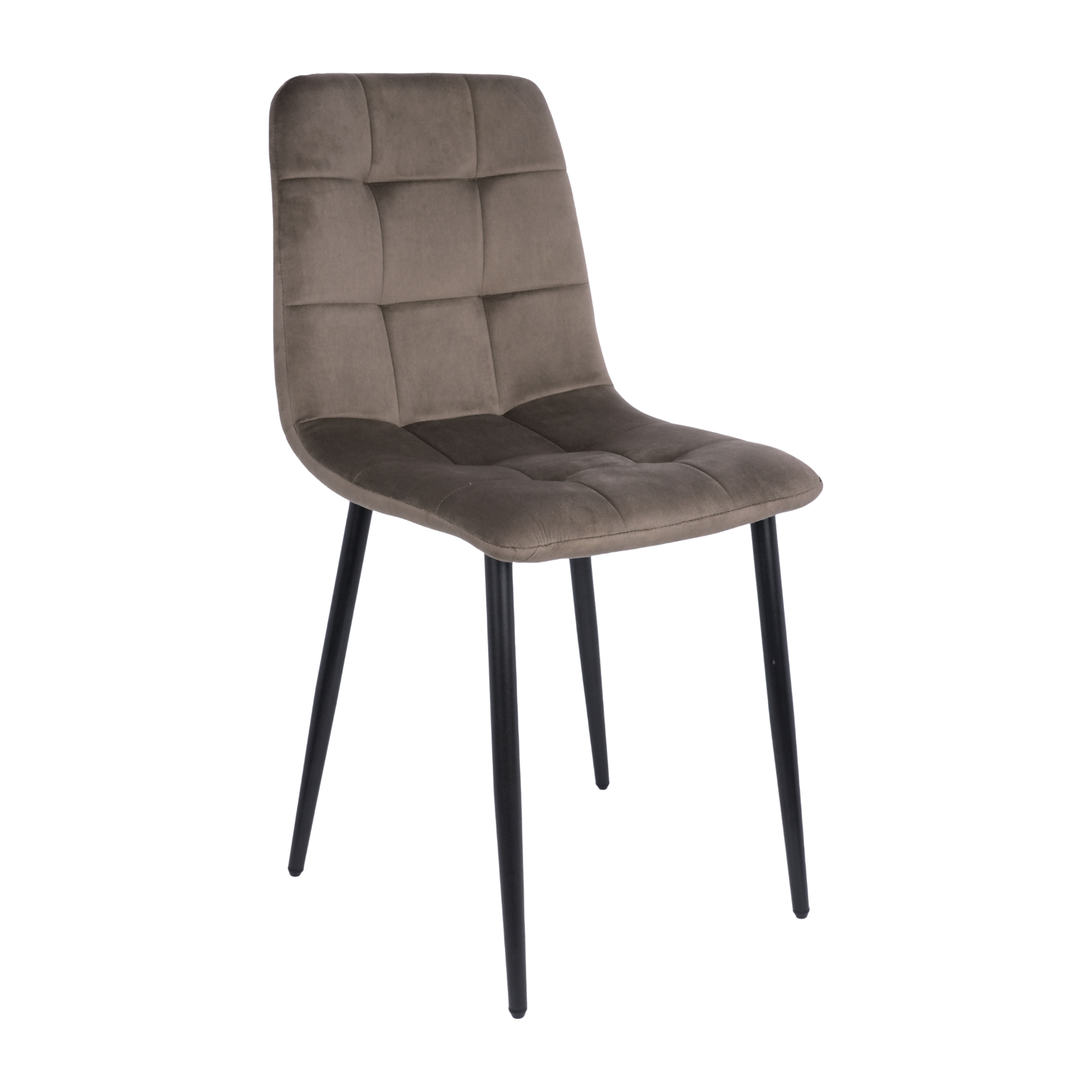 Velvet Dining Chair with Metal Legs Taupe Brown