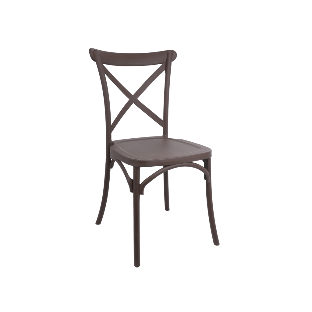 The Elmwood Crossback Caffe Chair - Chocolate Brown