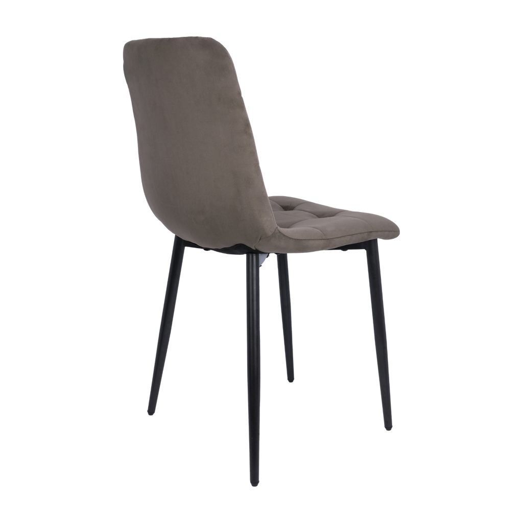 Velvet Dining Chair with Metal Legs Taupe Brown