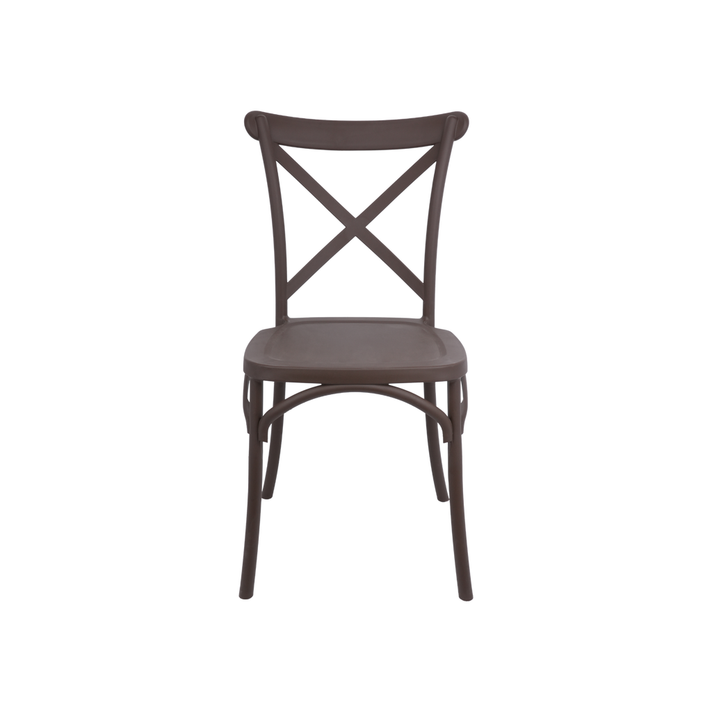 The Elmwood Crossback Caffe Chair - Chocolate Brown