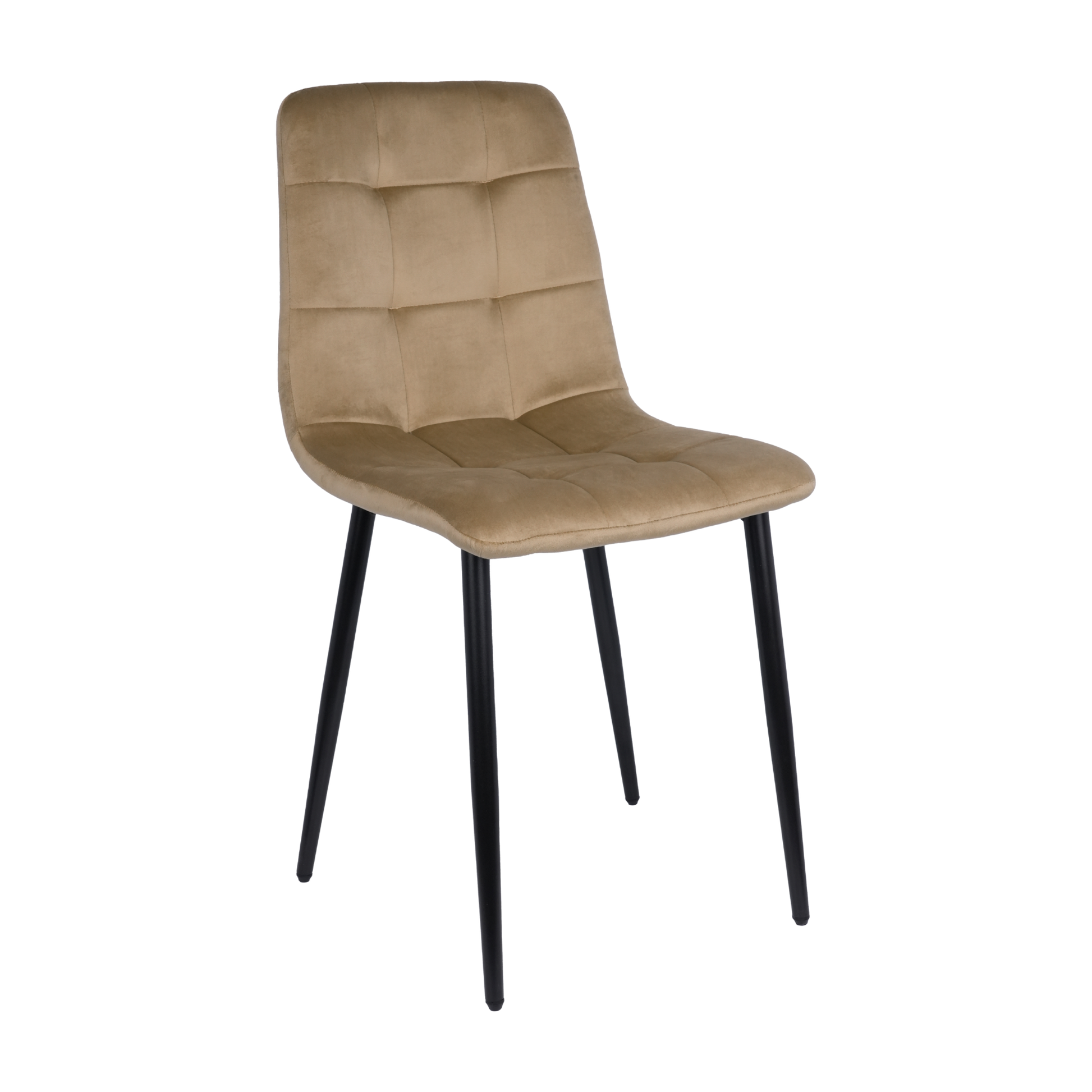 Velvet Dining Chair with Metal Legs Beige