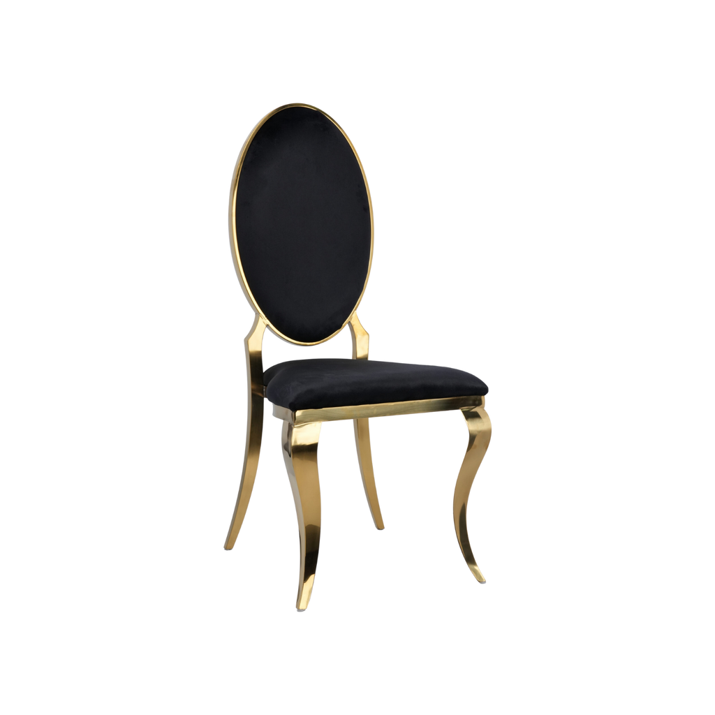 Opal Oval Back Velvet Chair Black