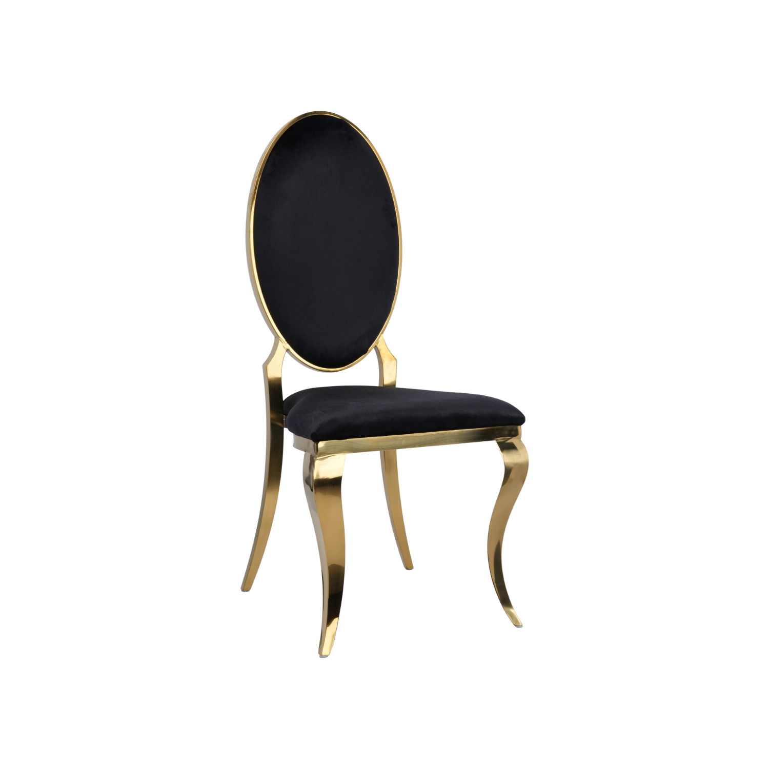 Opal Oval Back Velvet Chair Black