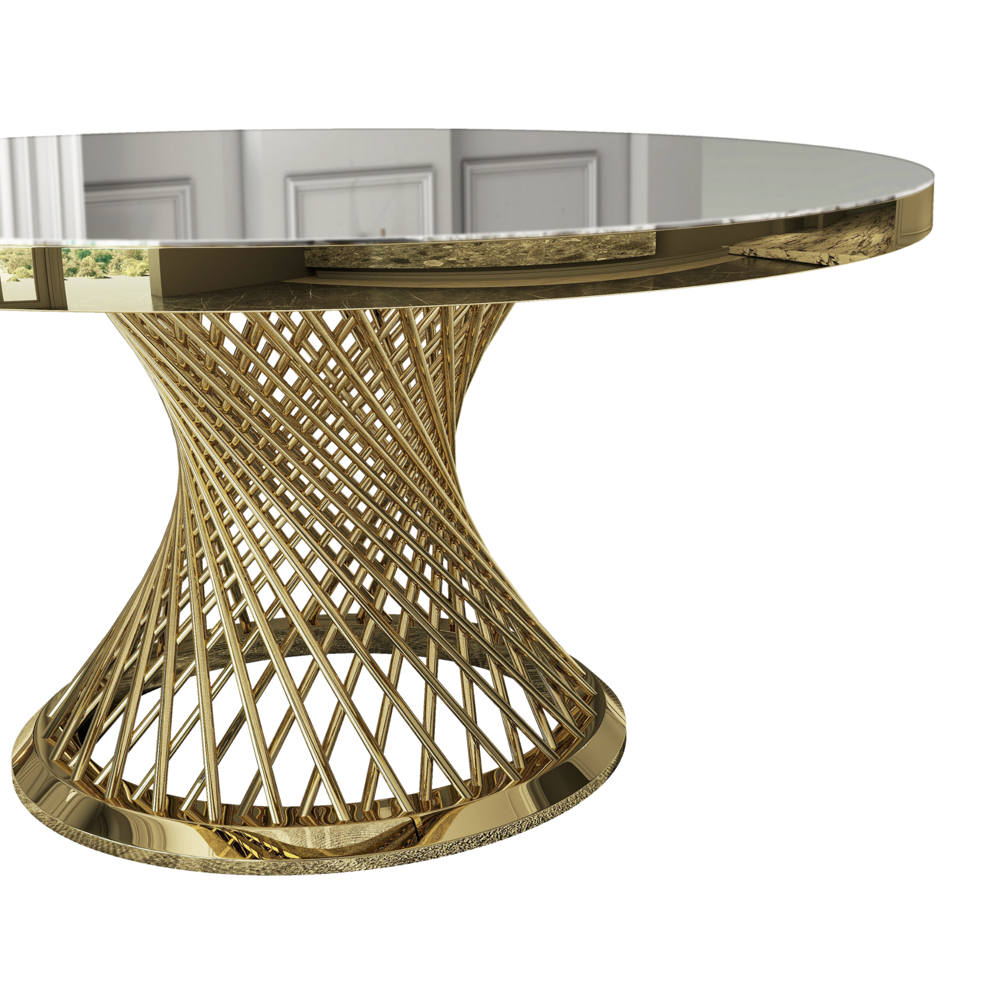 Gold Luxury Round Banqueting Table – 180 cm