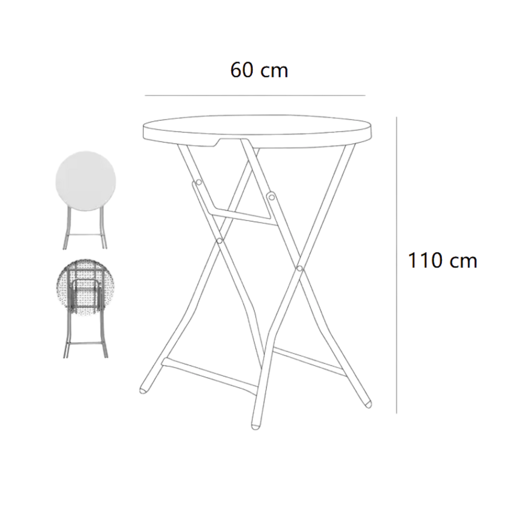 Tall Cocktail Table 80×110 cm