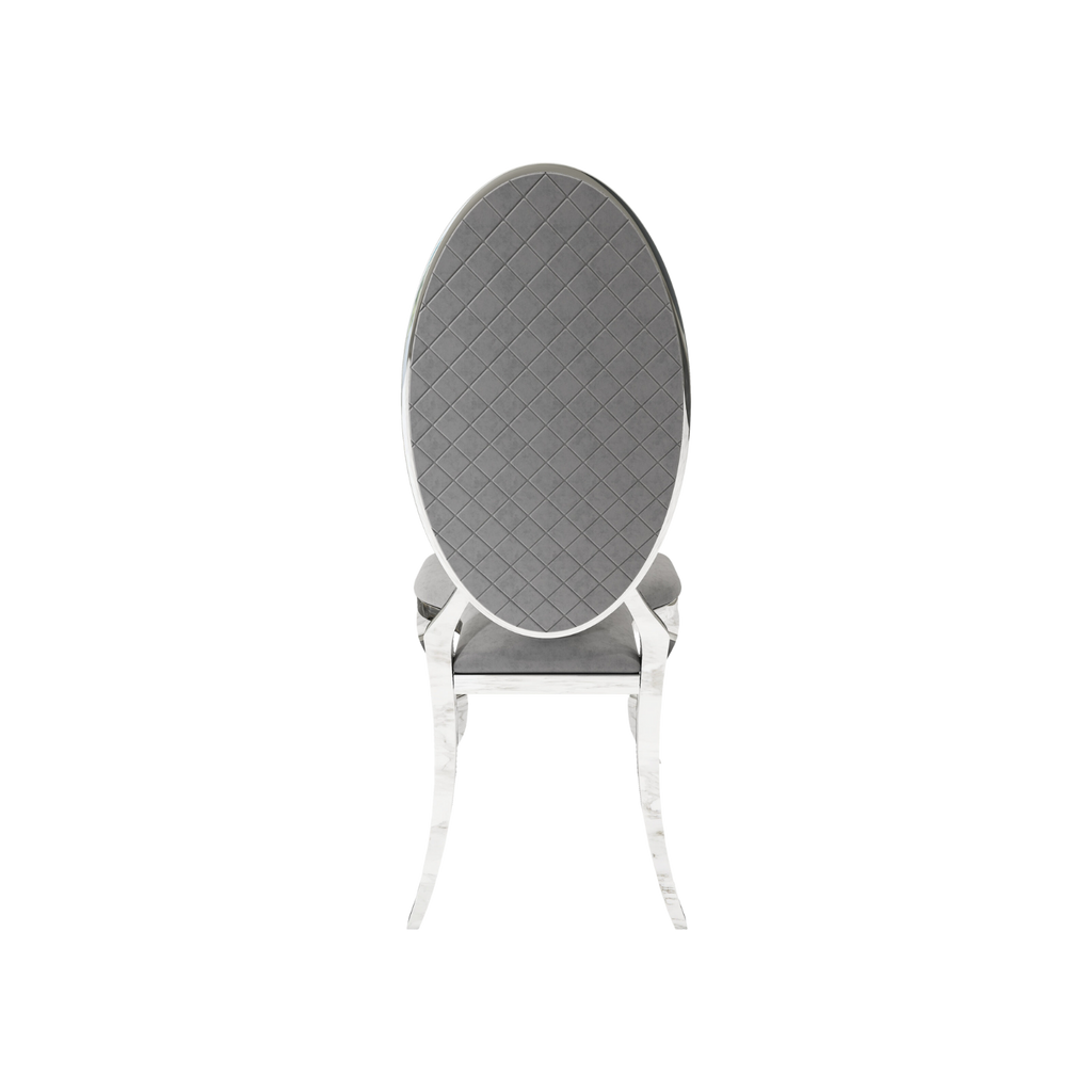 Opal Oval Back Velvet Chair Grey