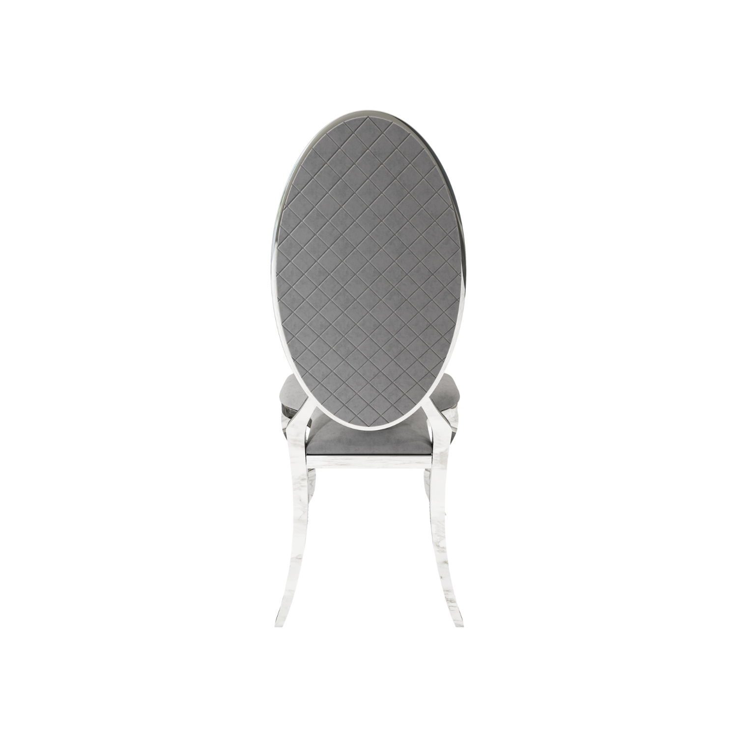 Opal Oval Back Velvet Chair Grey