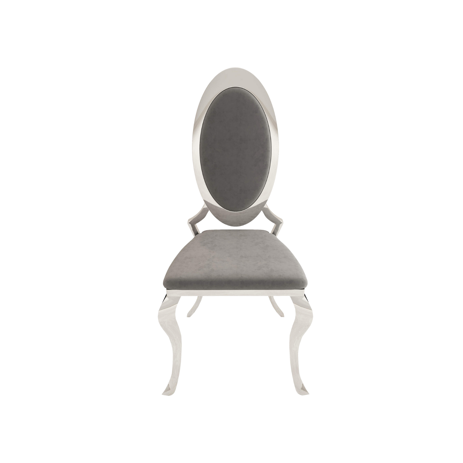 Opal Oval Nova Back Velvet Chair Silver