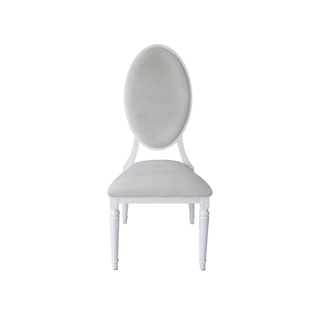 Louis Aeris Aluminium Oval Chair White