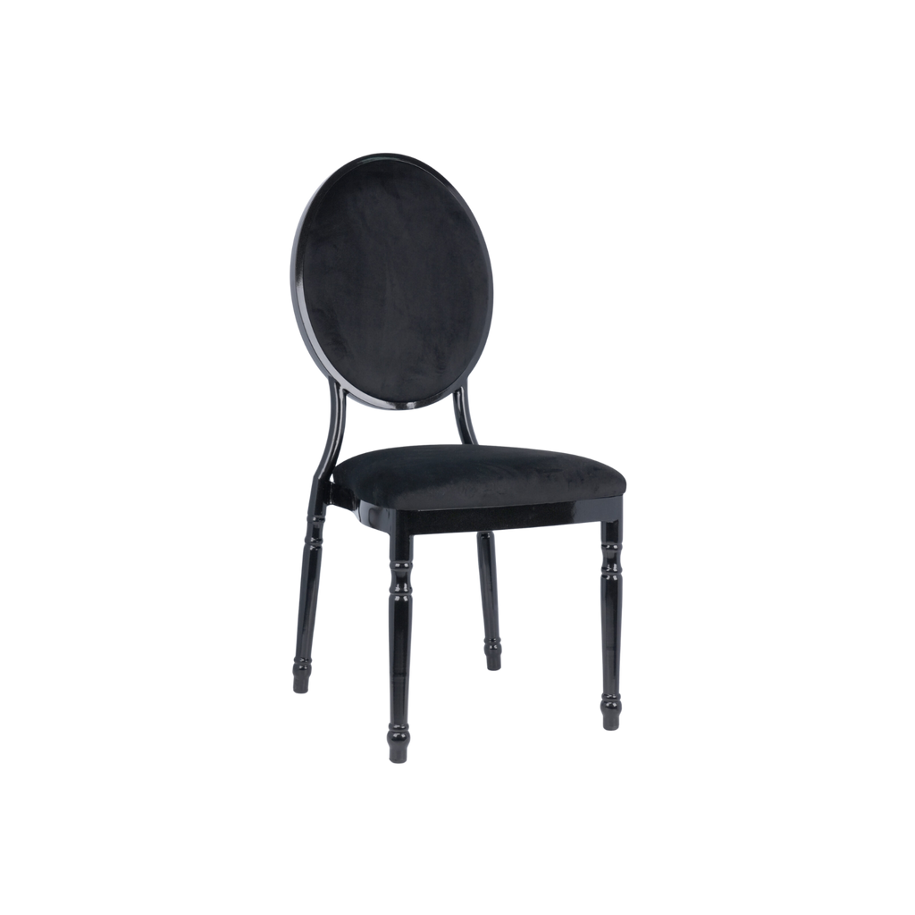 Luxe Velvet Round Back Chair Black