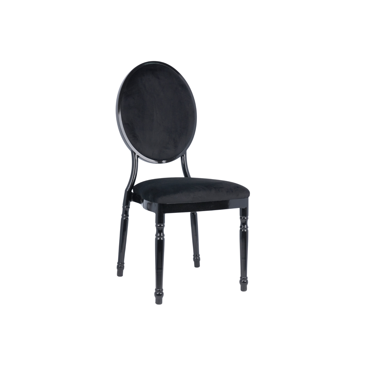 Luxe Velvet Round Back Chair Black