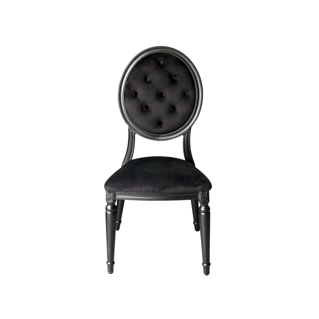 Louis Alure Aluminium Oval Chair Black