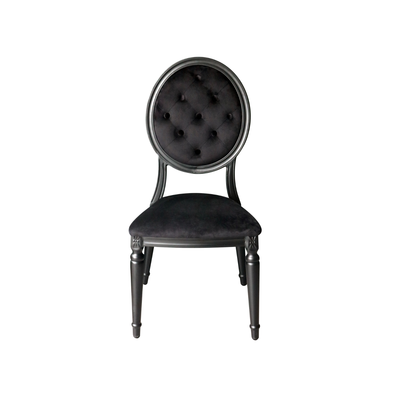 Louis Alure Aluminium Oval Chair Black