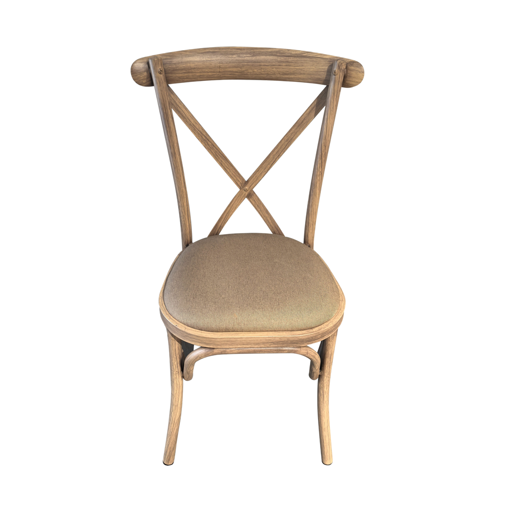 Metal Crossback Stacking Event Chair with Attached Cushion – Elegant & Durable Design