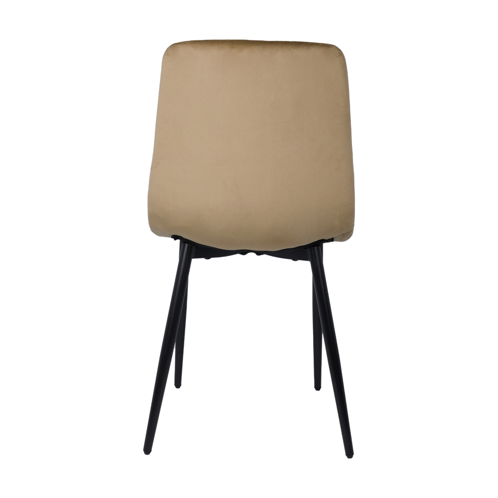 Velvet Dining Chair with Metal Legs Beige