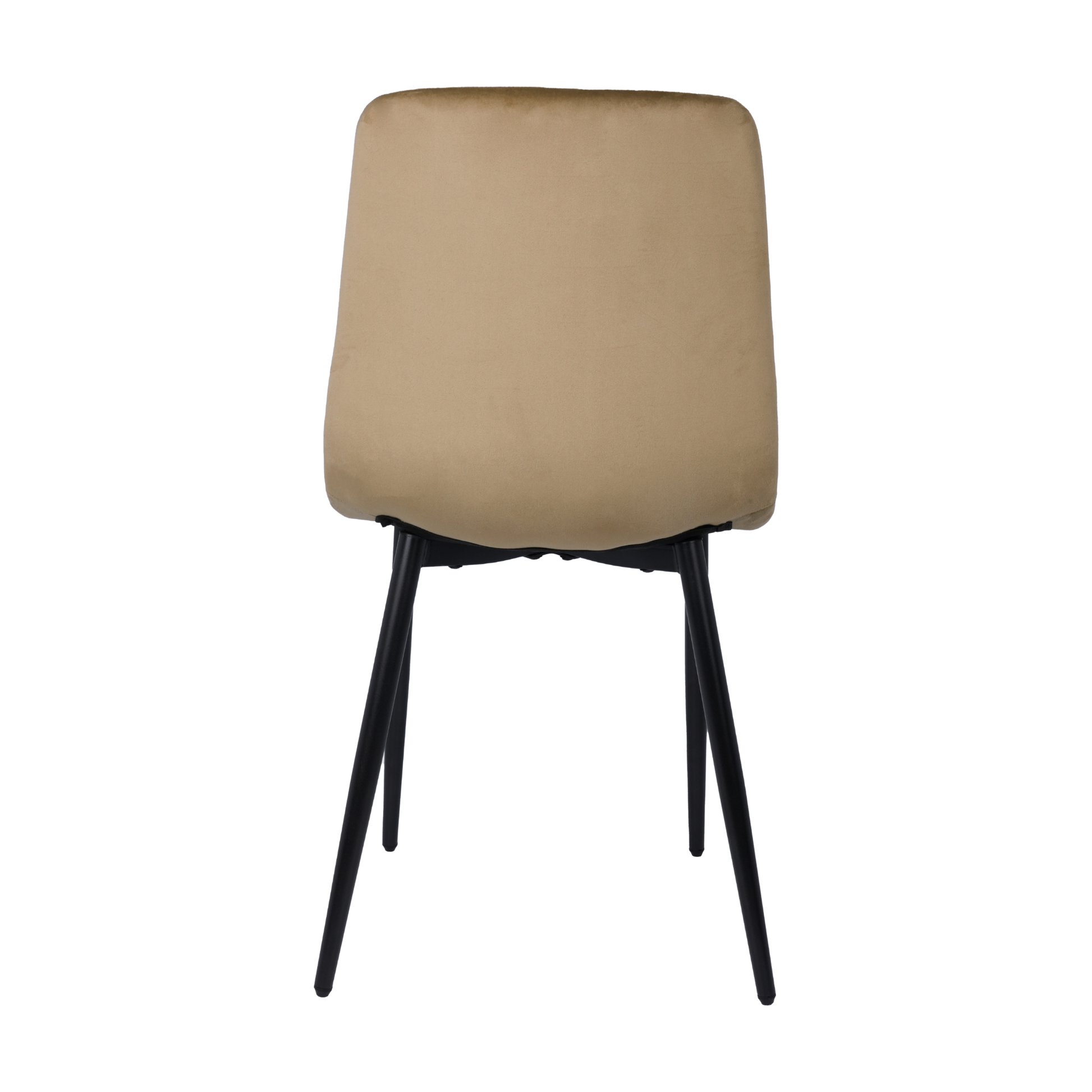 Velvet Dining Chair with Metal Legs Beige