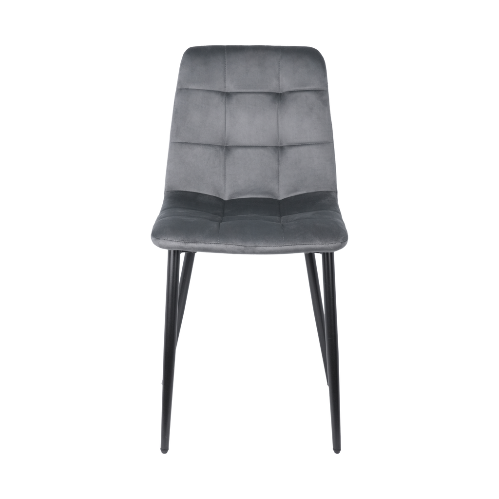 Velvet Dining Chair with Metal Legs Grey