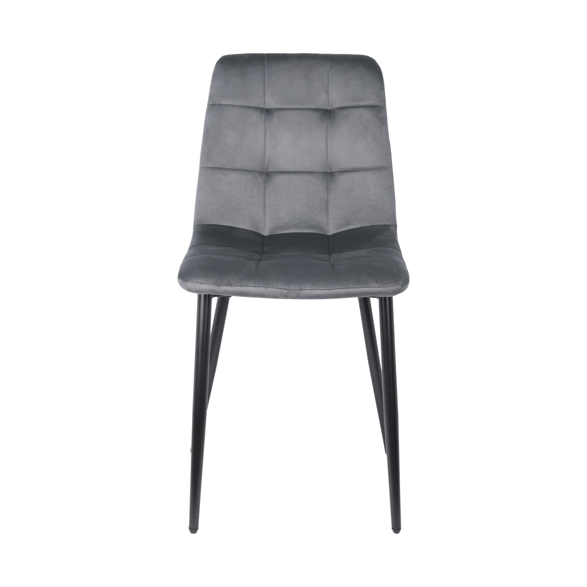 Velvet Dining Chair with Metal Legs Grey