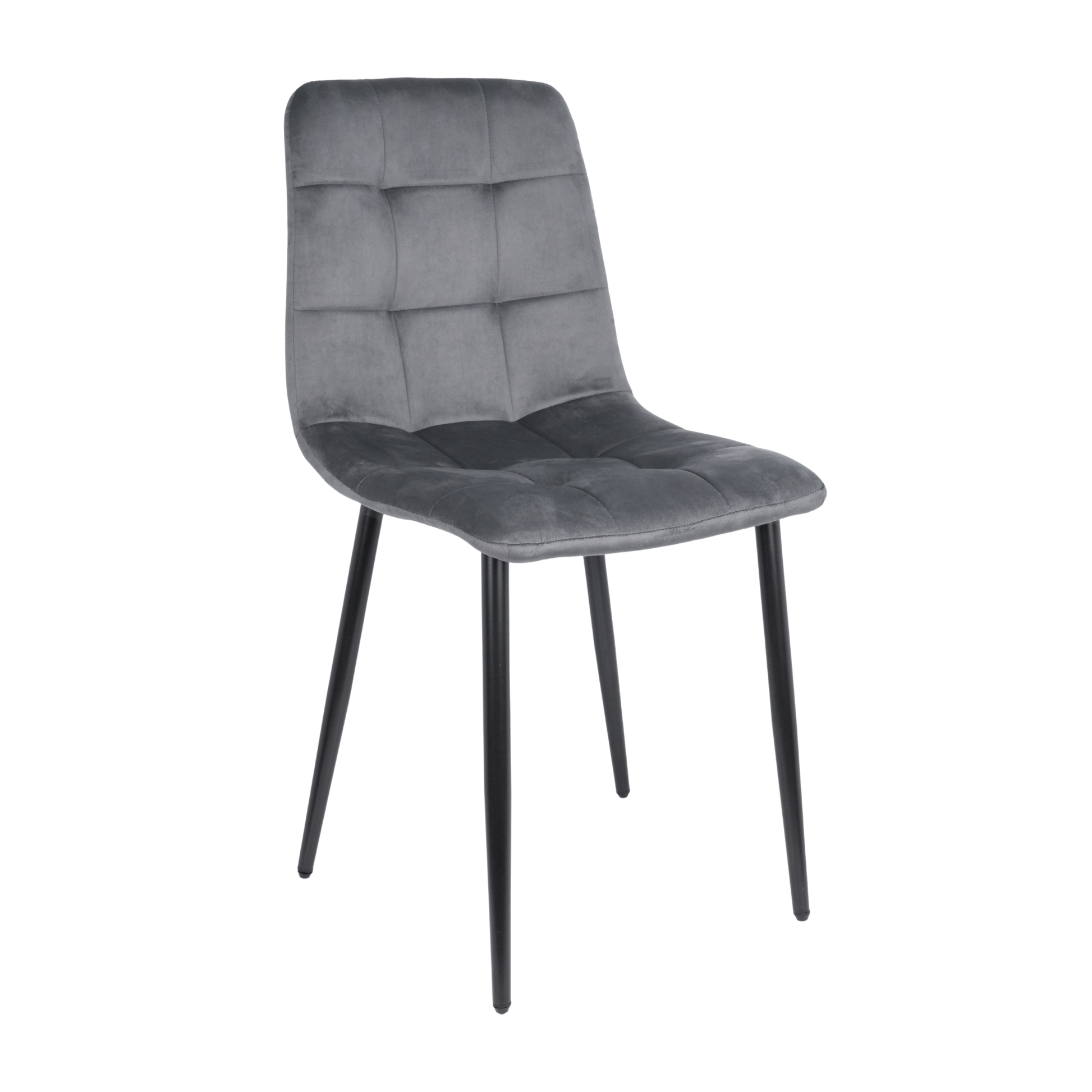 Velvet Dining Chair with Metal Legs Grey