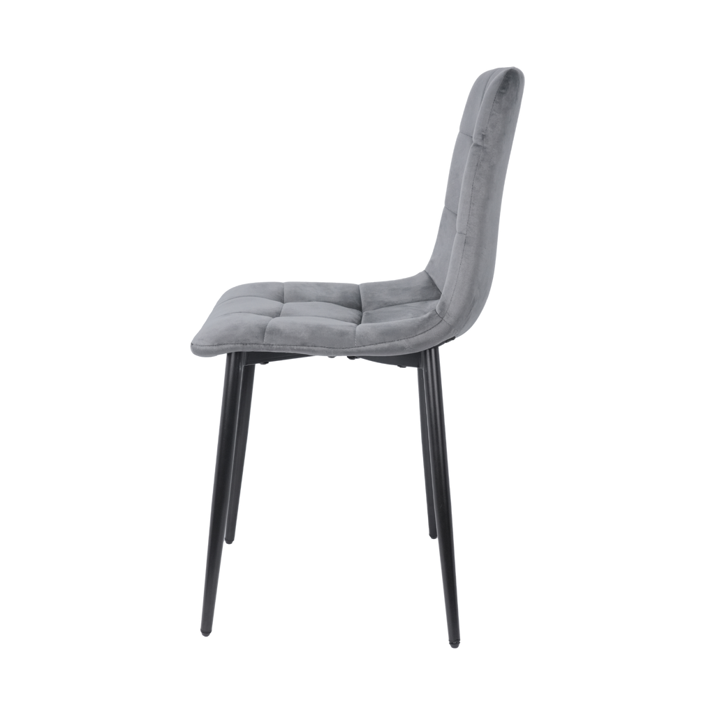 Velvet Dining Chair with Metal Legs Grey