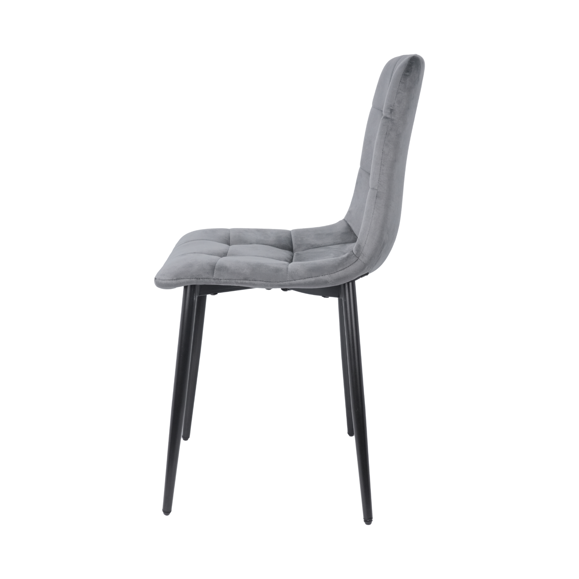 Velvet Dining Chair with Metal Legs Grey