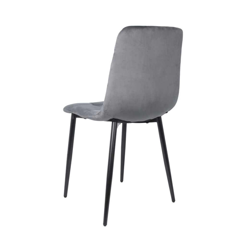 Velvet Dining Chair with Metal Legs Grey