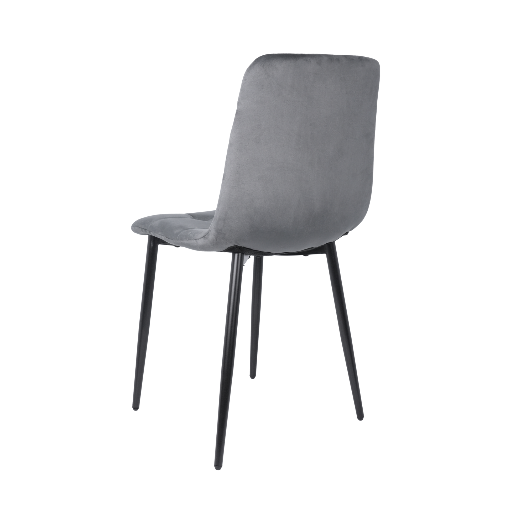 Velvet Dining Chair with Metal Legs Grey