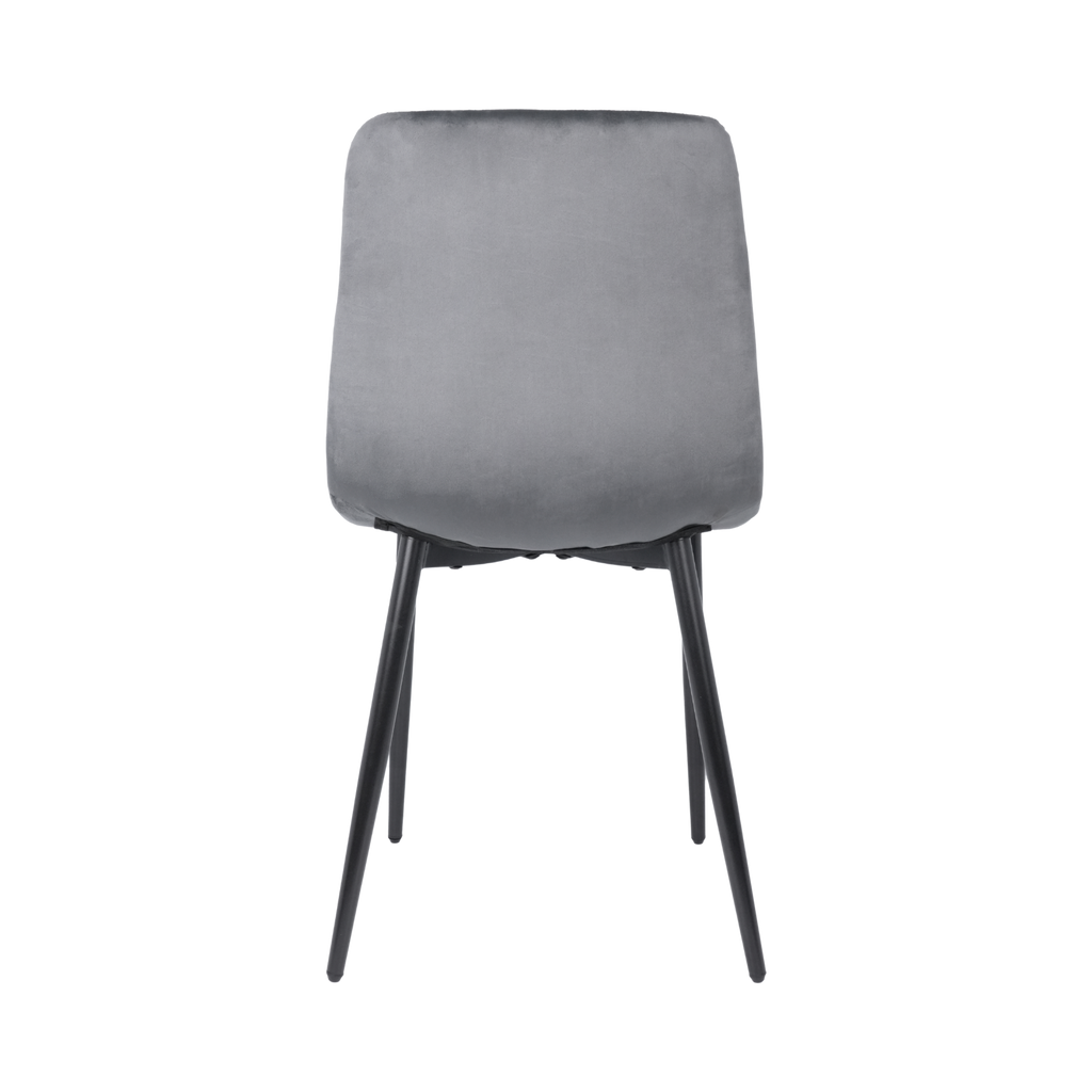 Velvet Dining Chair with Metal Legs Grey