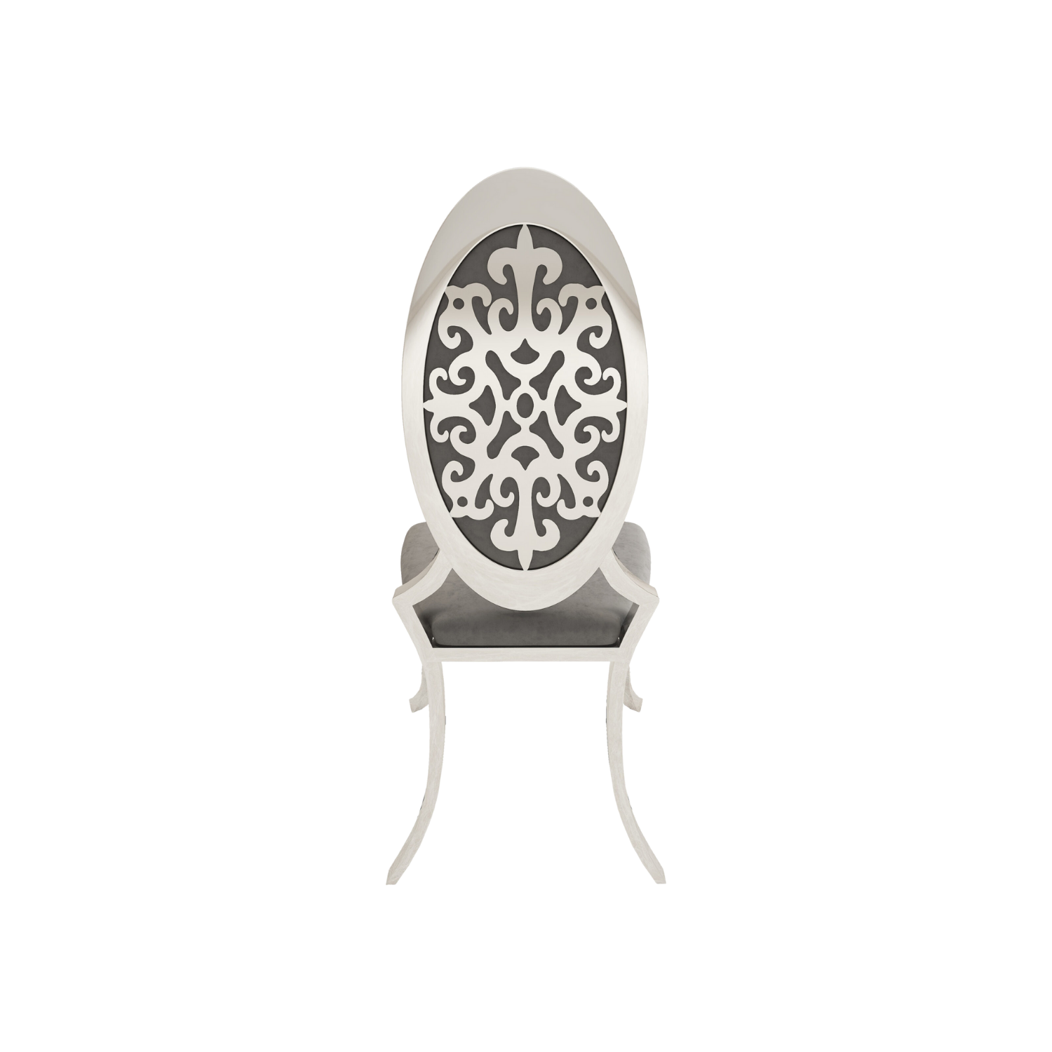 Opal Oval Nova Back Velvet Chair Silver