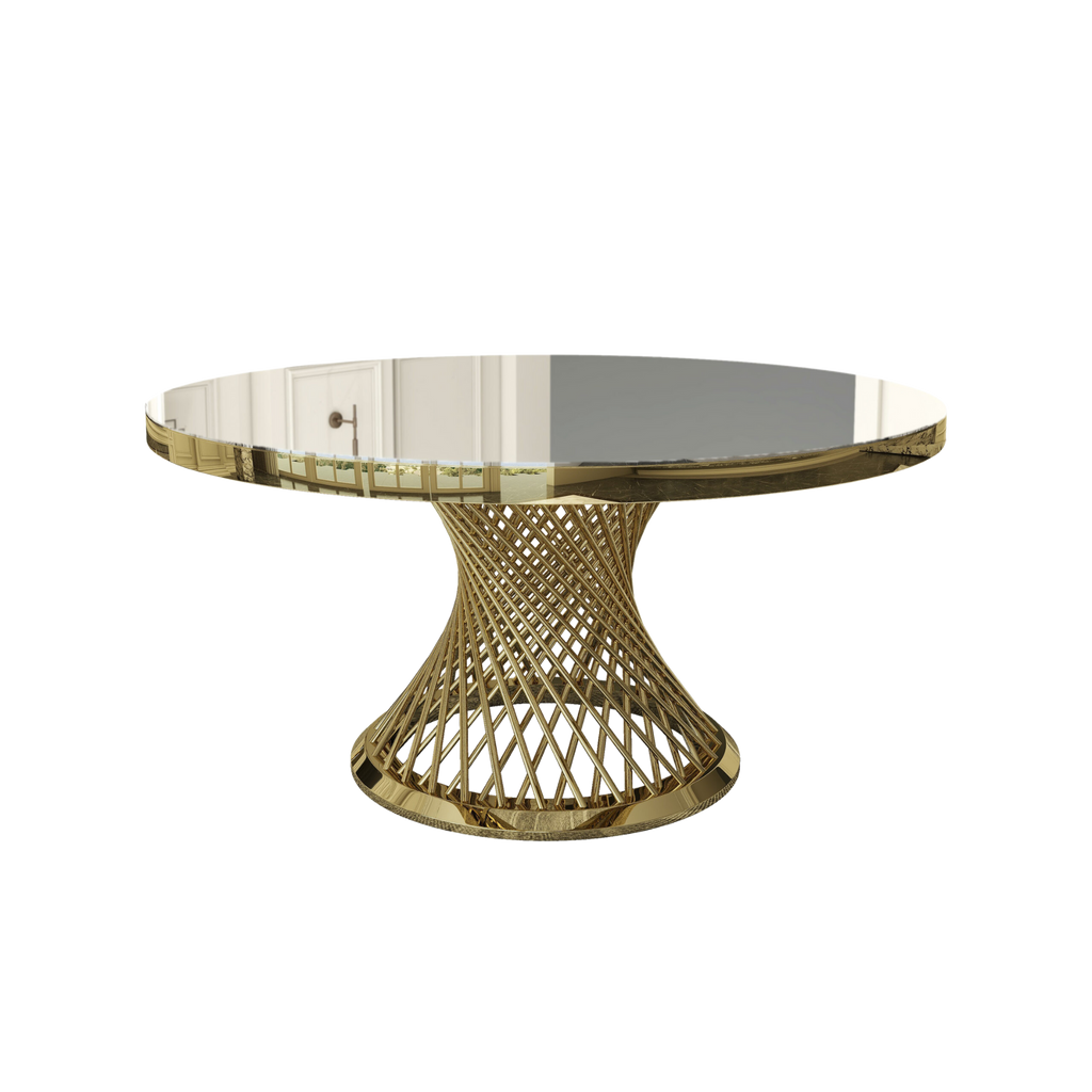 Gold Luxury Round Banqueting Table – 180 cm