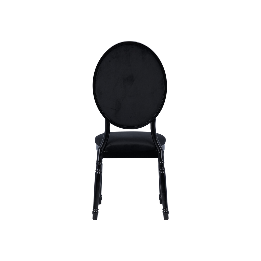 Luxe Velvet Round Back Chair Black