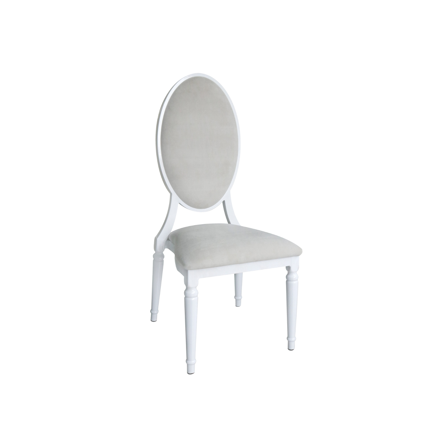 Louis Aeris Aluminium Oval Chair White