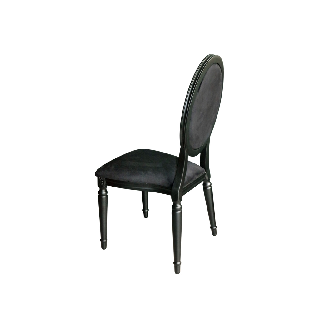 Louis Alure Aluminium Oval Chair Black