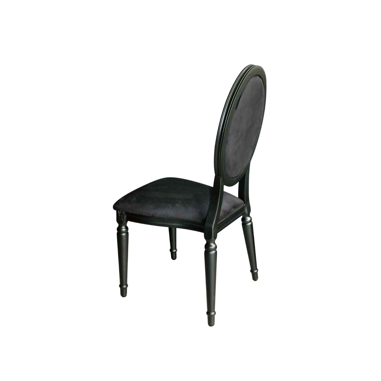 Louis Alure Aluminium Oval Chair Black
