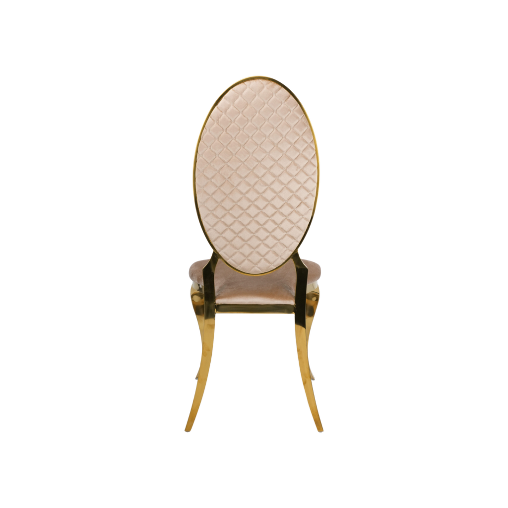 Opal Oval Back Velvet Chair Ivory