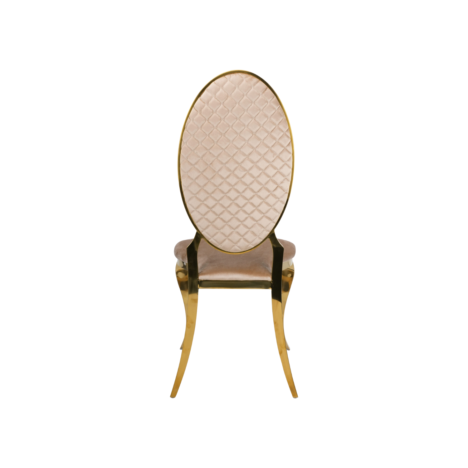 Opal Oval Back Velvet Chair Ivory
