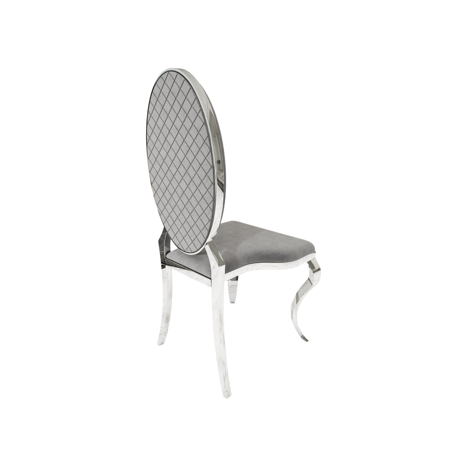 Opal Oval Back Velvet Chair Grey