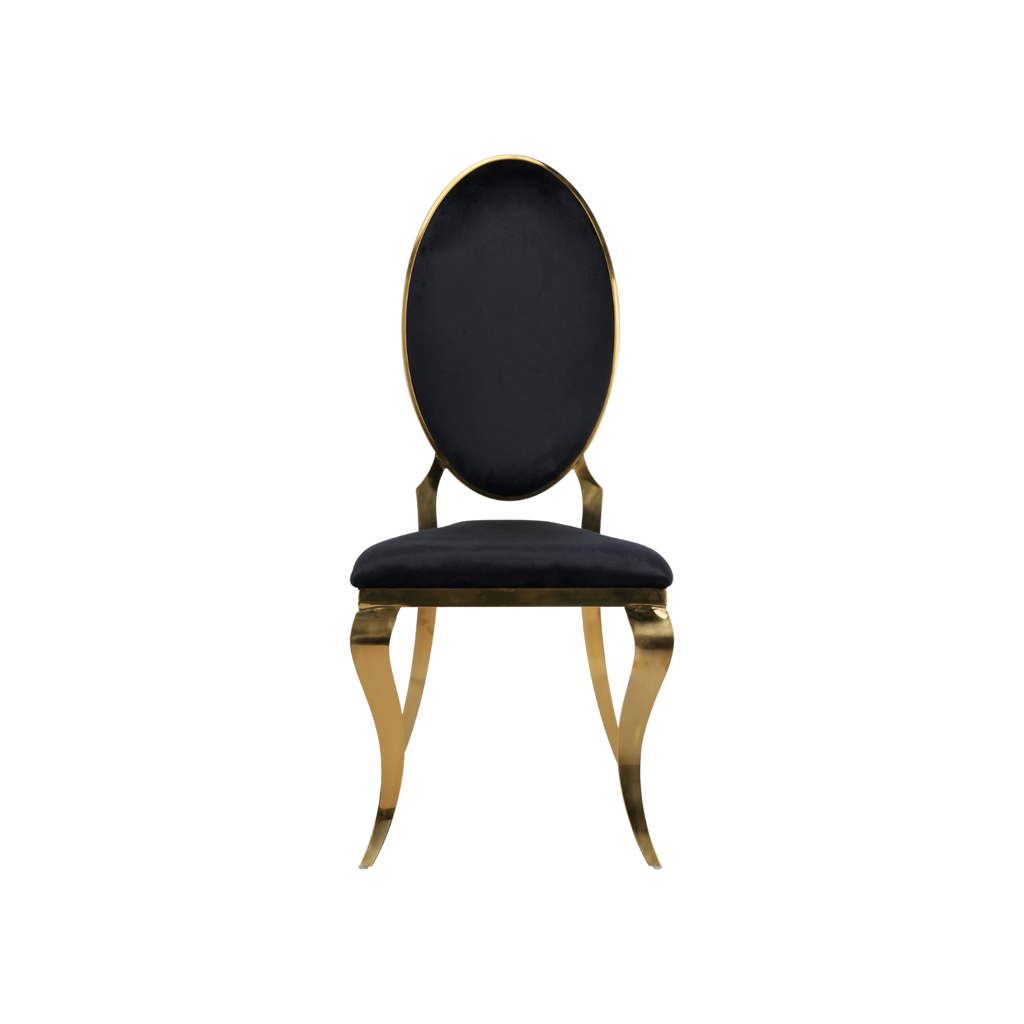 Opal Oval Back Velvet Chair Black