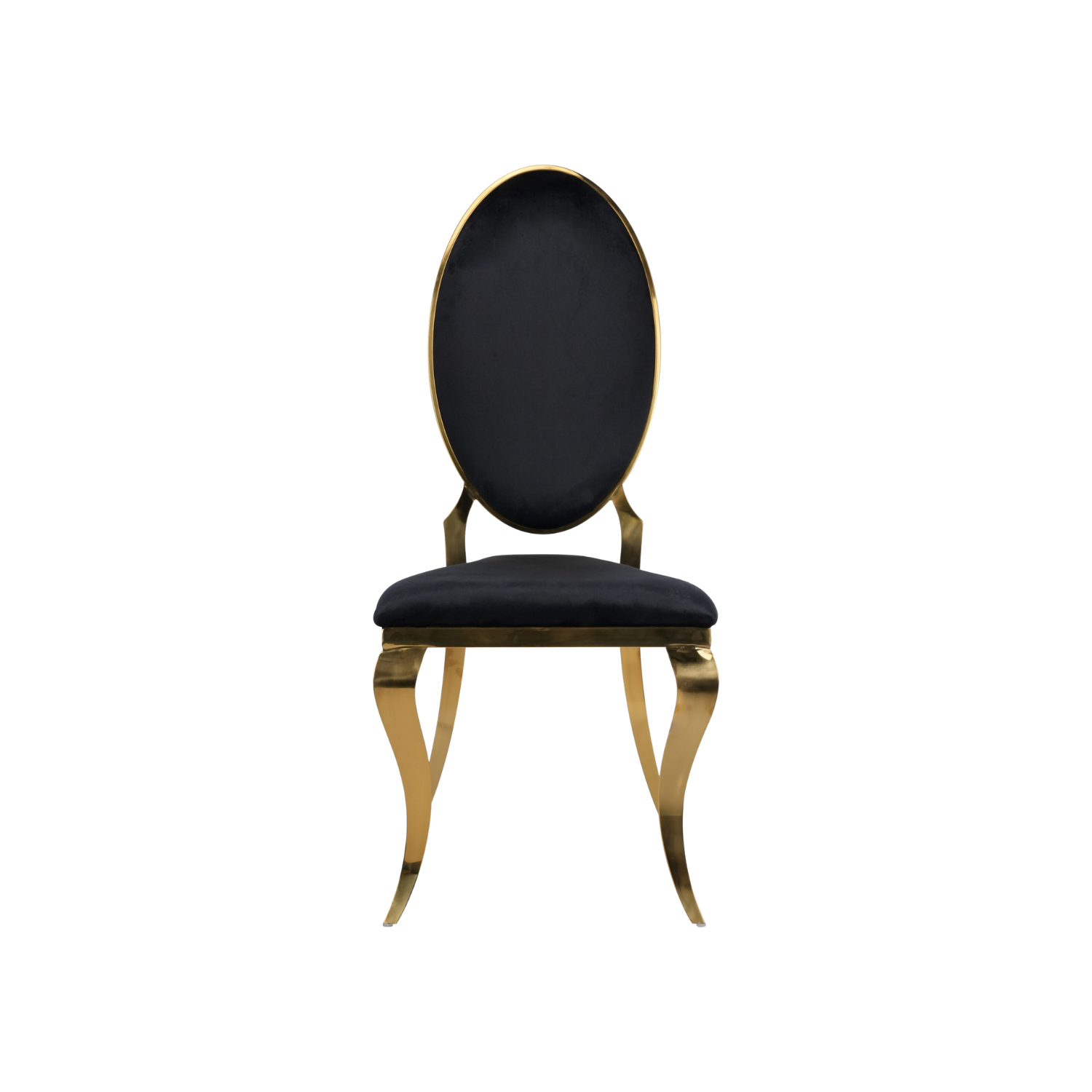 Opal Oval Back Velvet Chair Black