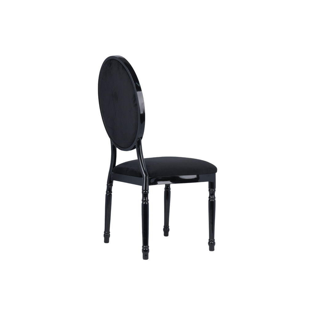 Luxe Velvet Round Back Chair Black