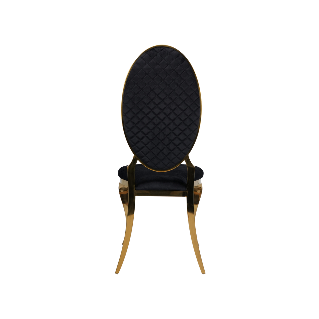 Opal Oval Back Velvet Chair Black