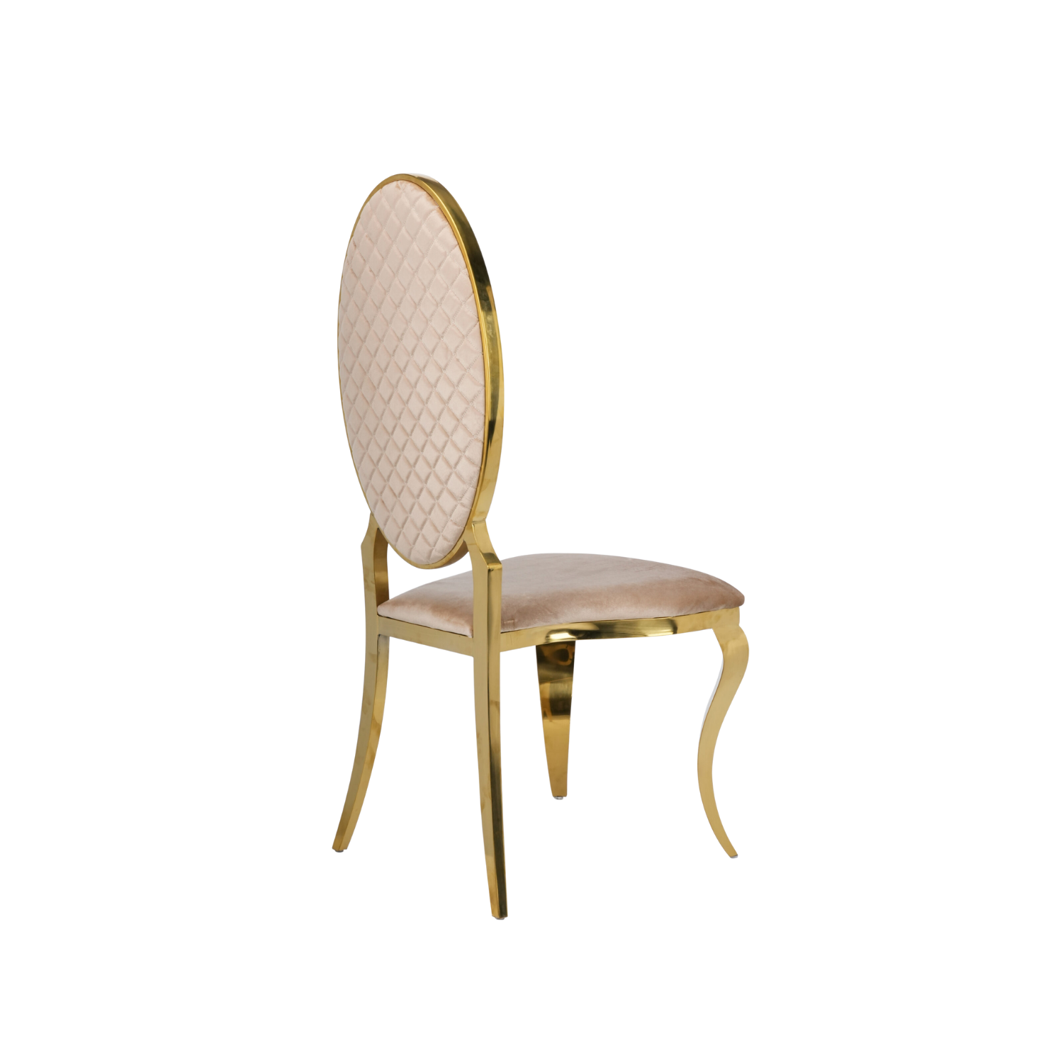 Opal Oval Back Velvet Chair Ivory