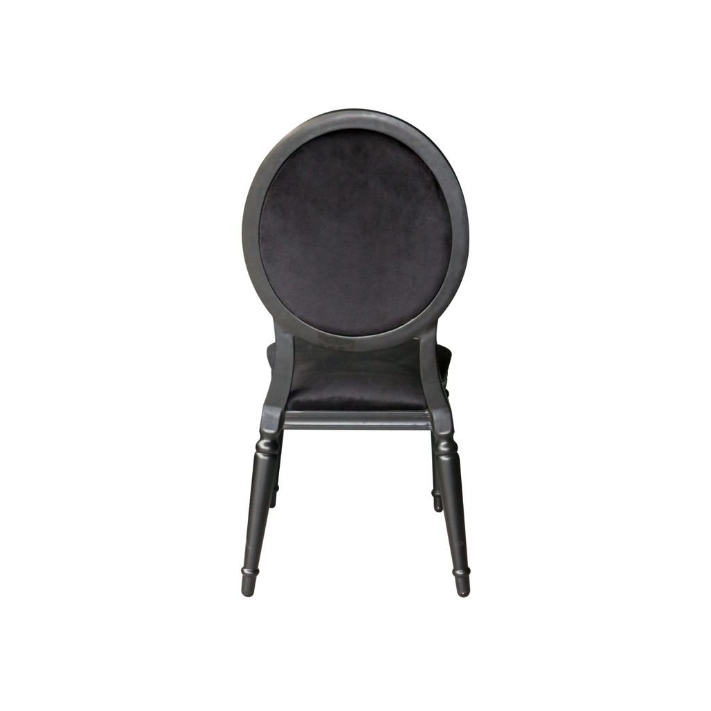 Louis Alure Aluminium Oval Chair Black