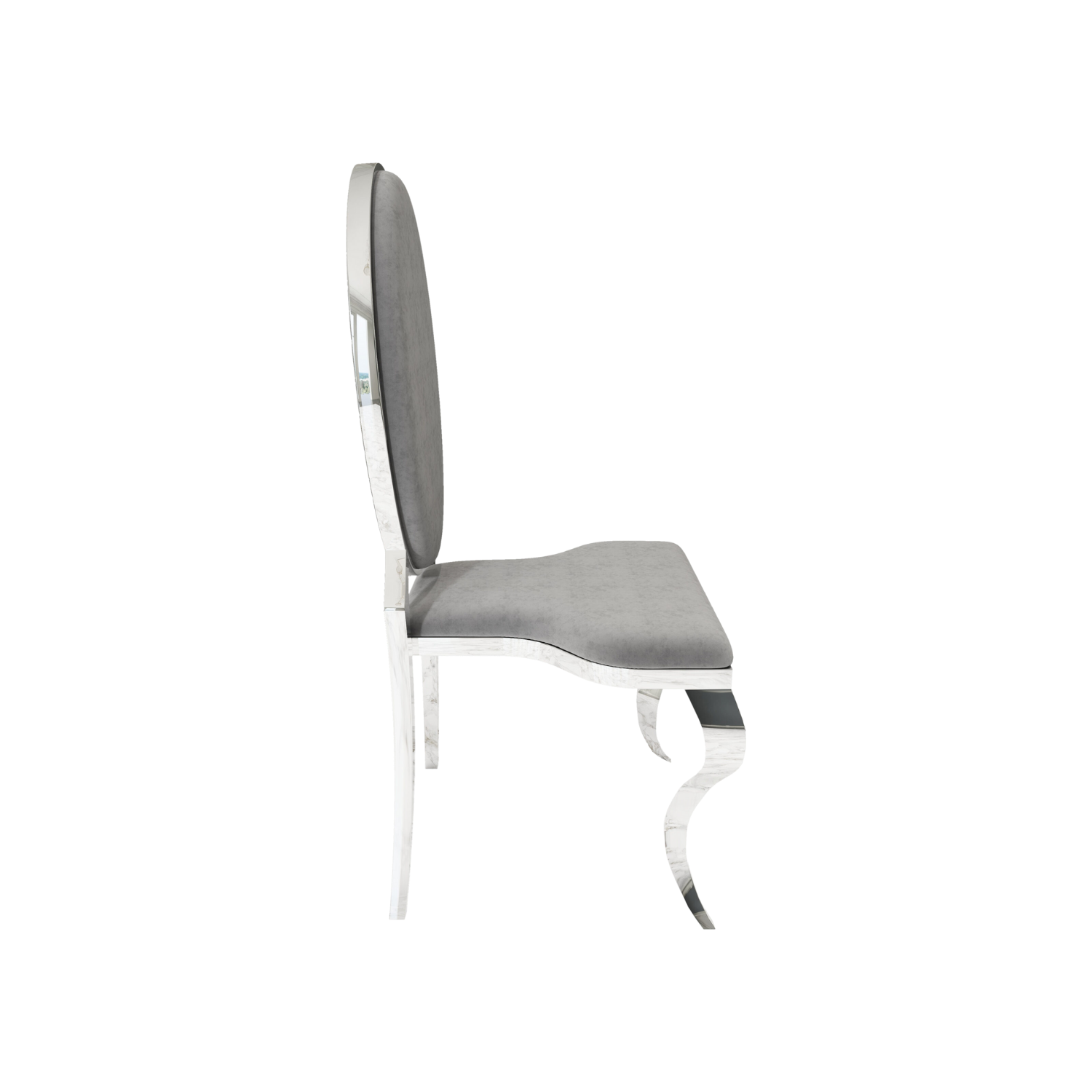 Opal Oval Back Velvet Chair Grey